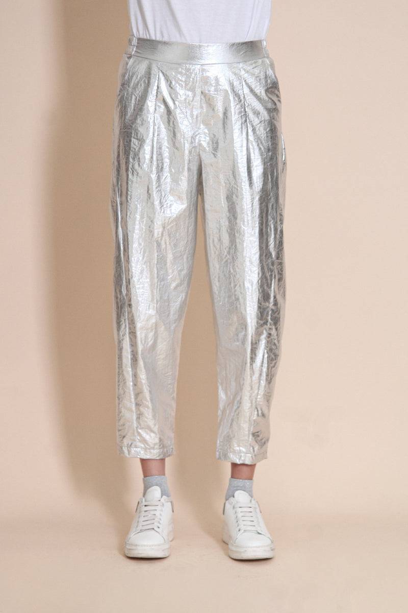 Le Streghe PANTALONE ARGENTO Spedizione Gratuita