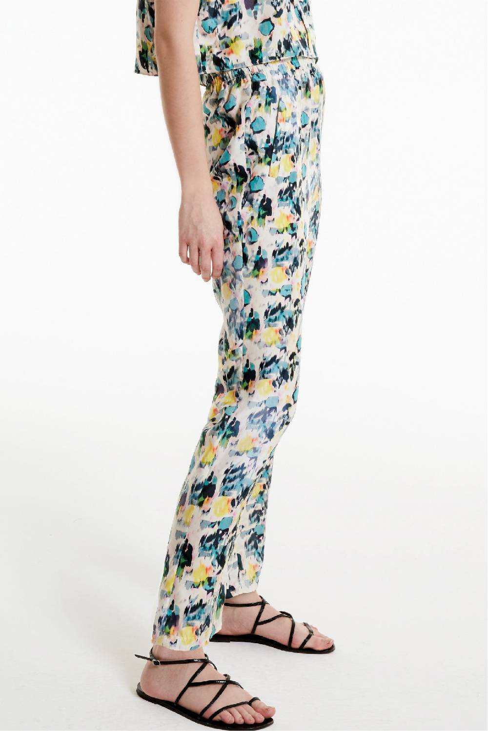 Kristina Ti FRIDA - Silk trousers Watercolor Negozi Online