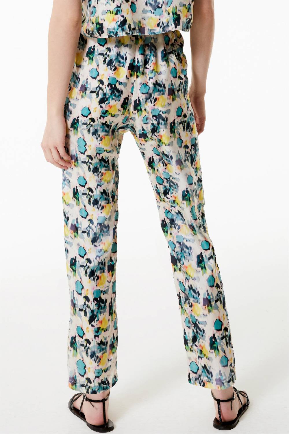 Kristina Ti FRIDA - Silk trousers Watercolor Negozi Online