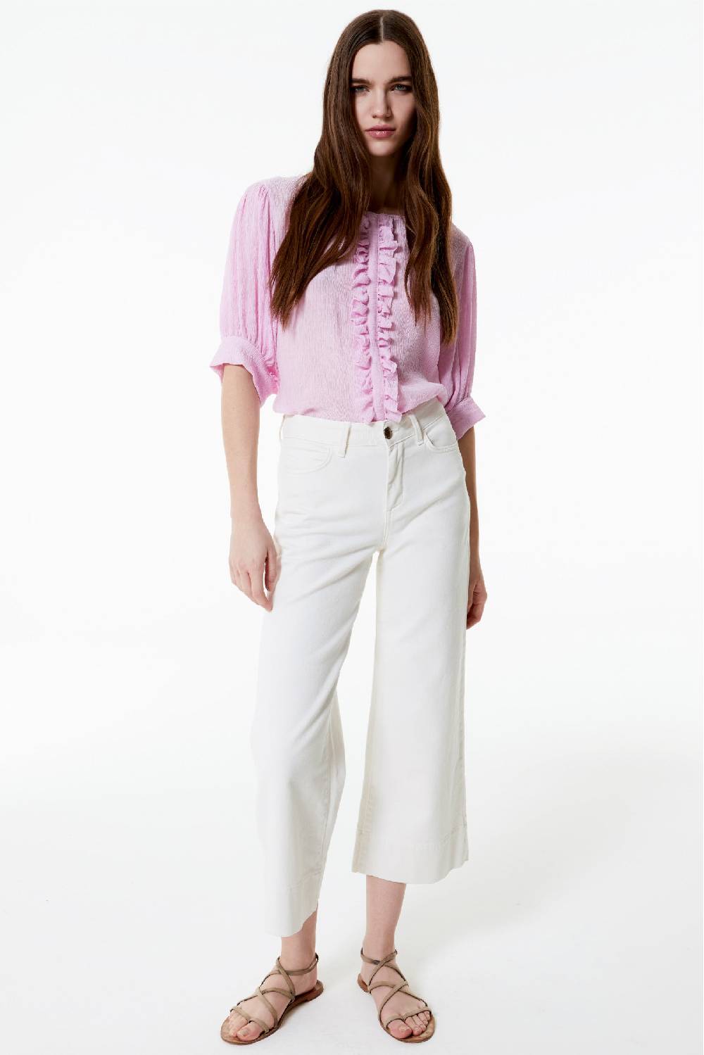 Kristina Ti TEA - Jeans cropped flare Prezzo Ridotto