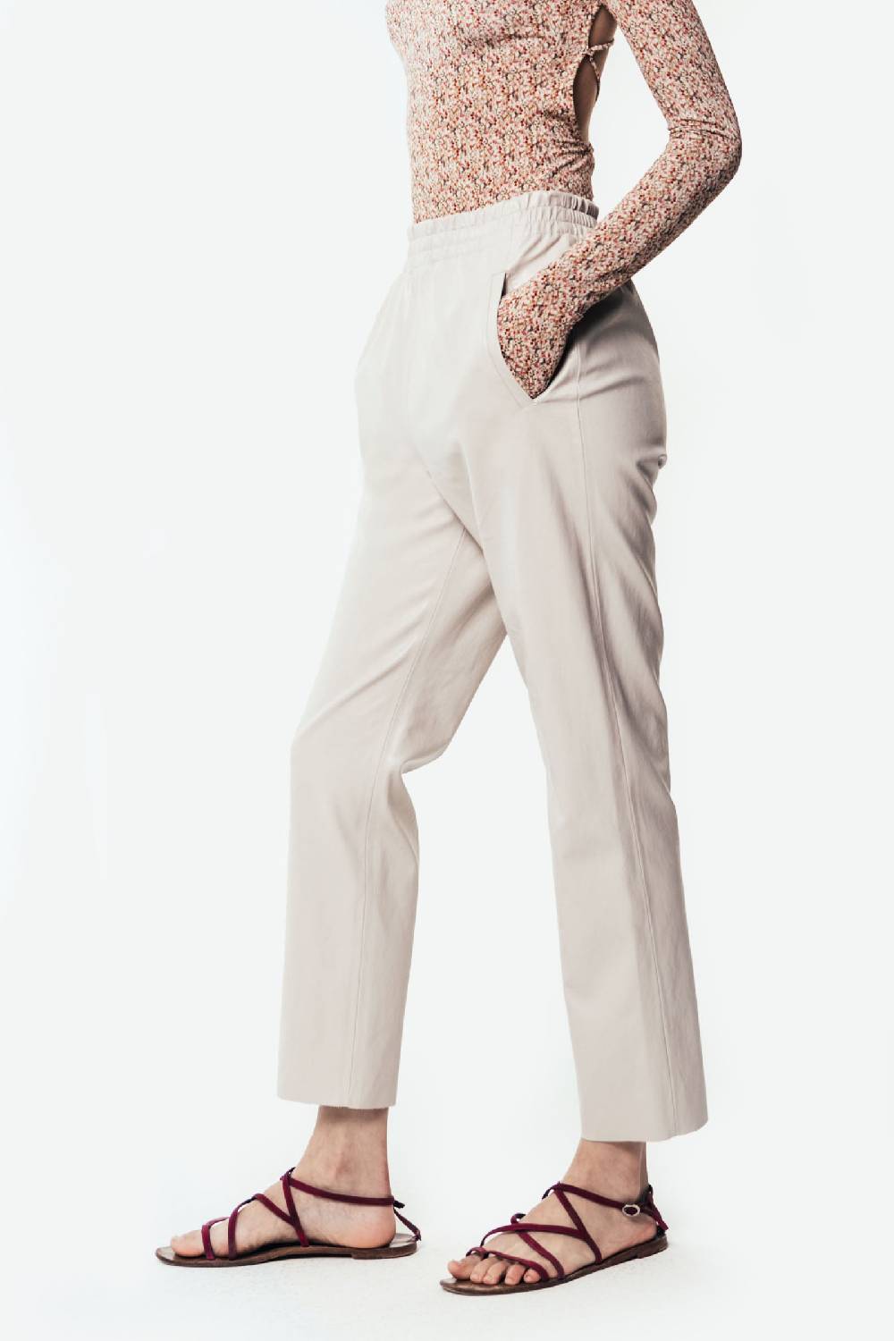 Kristina Ti BIANCA - Eco-leather joggers Novità