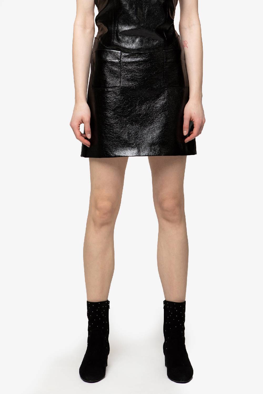 Kristina Ti LOUISA - Vinyl mini skirt In Vendita