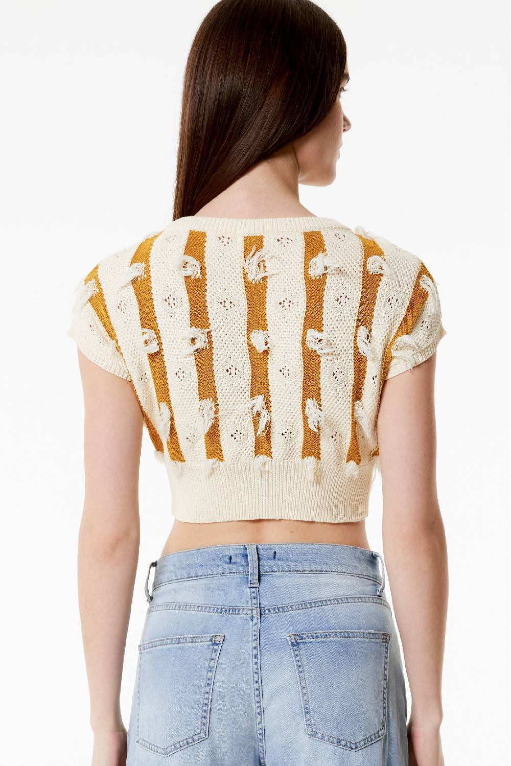 Kristina Ti ALMA - Knitted crop top Fringe Moda