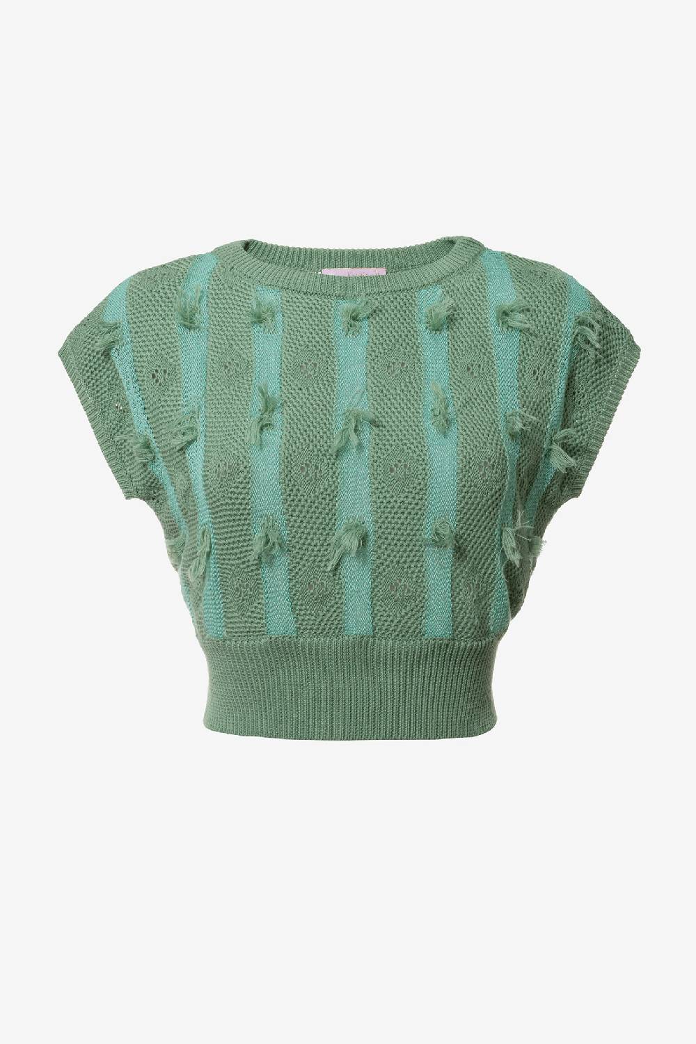 Kristina Ti TEA - Knitted crop top Fringe Sconto di tempo limitato