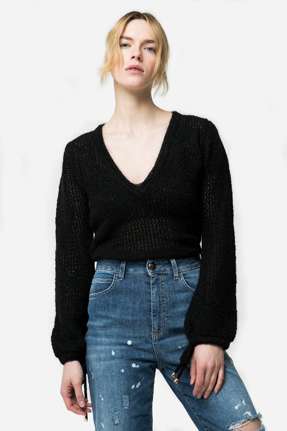Kristina Ti SELENE - Monochrome knitted sweater Offerta esclusiva