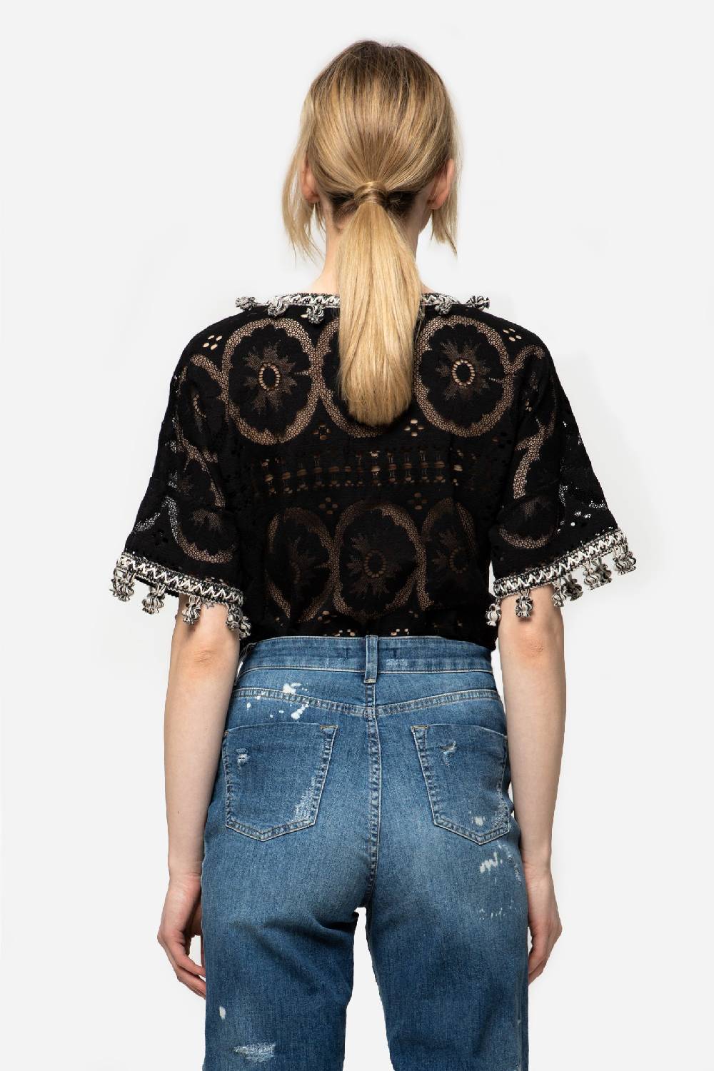 Kristina Ti ALTHEA - Short sleeve lace blouse Sostegno trimestrale