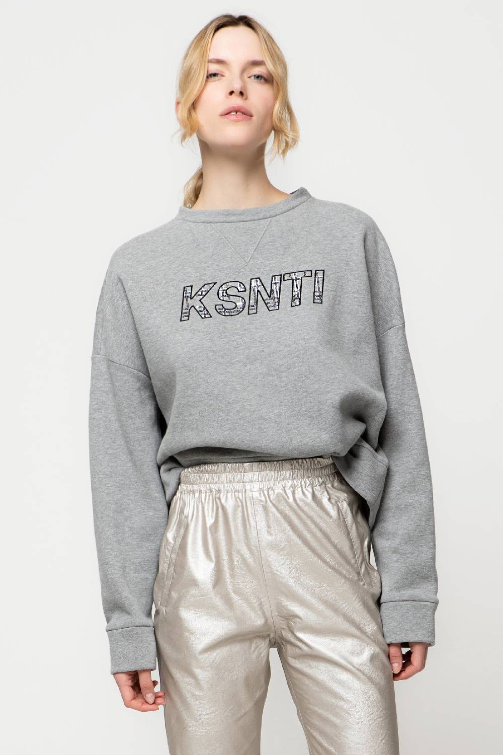 Kristina Ti HARPER - Silver sweatshirt Black Friday Prezzi