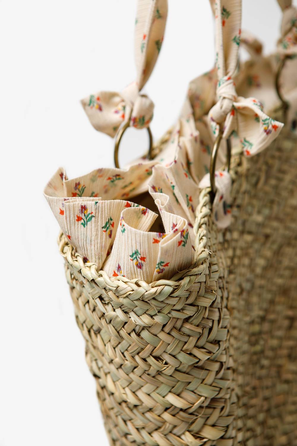 Kristina Ti POSITANO - Medium microflower straw bag Negozi Online
