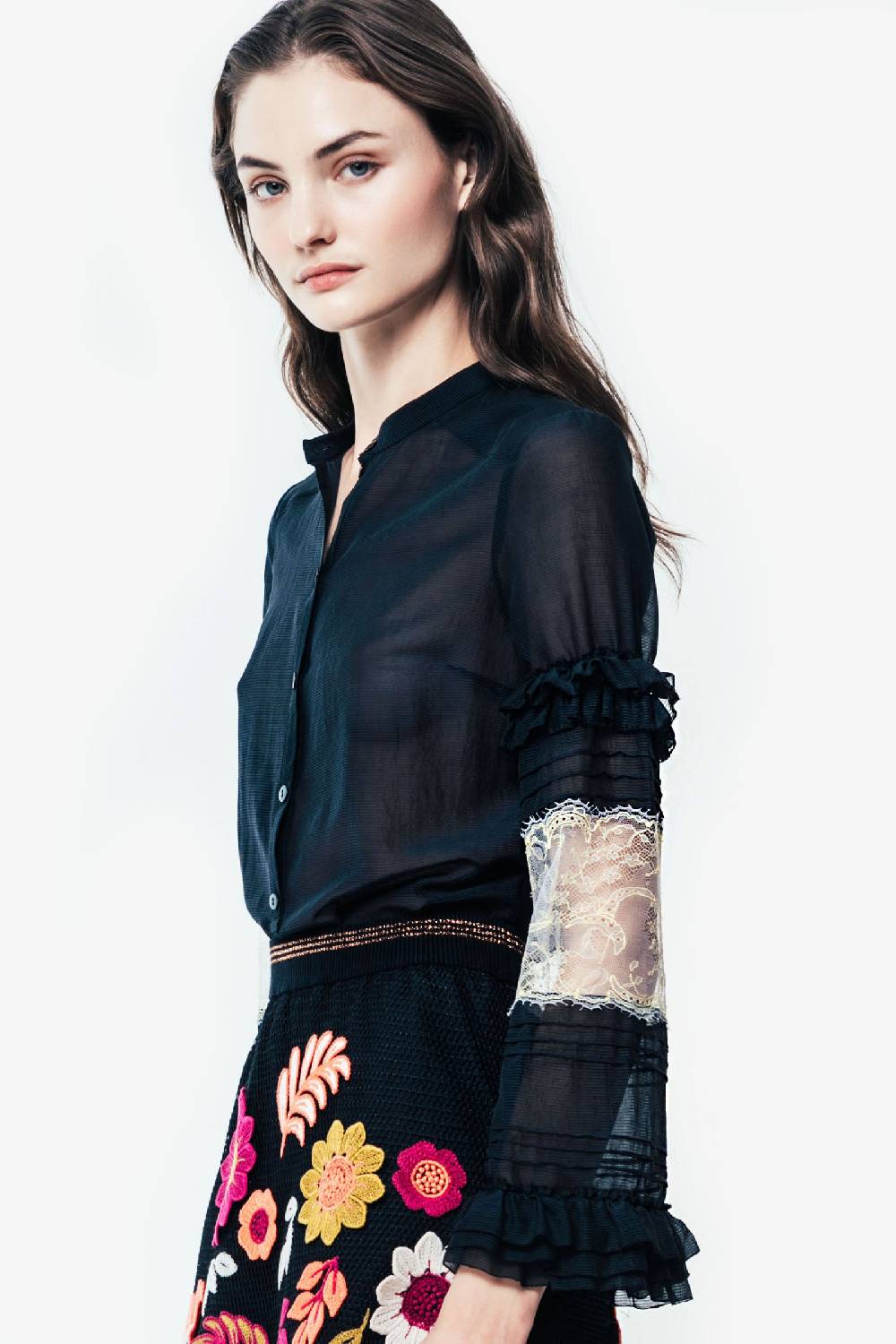 Kristina Ti ANDREA - Blouse with lace Grandi sconti