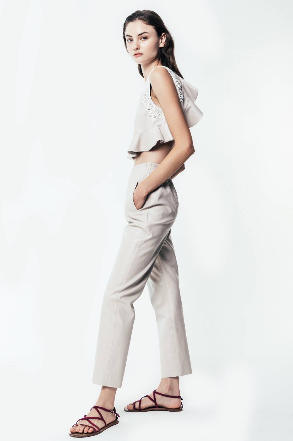 Kristina Ti ARIA - Eco-leather crop top Nuovi prodotti