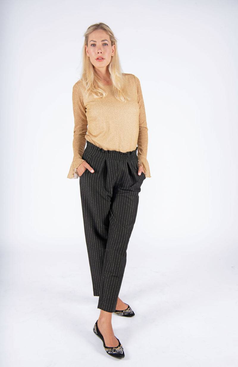 Olive E Miele PANTALONE GERTIE GESSATO LUREX Pezzi Unici