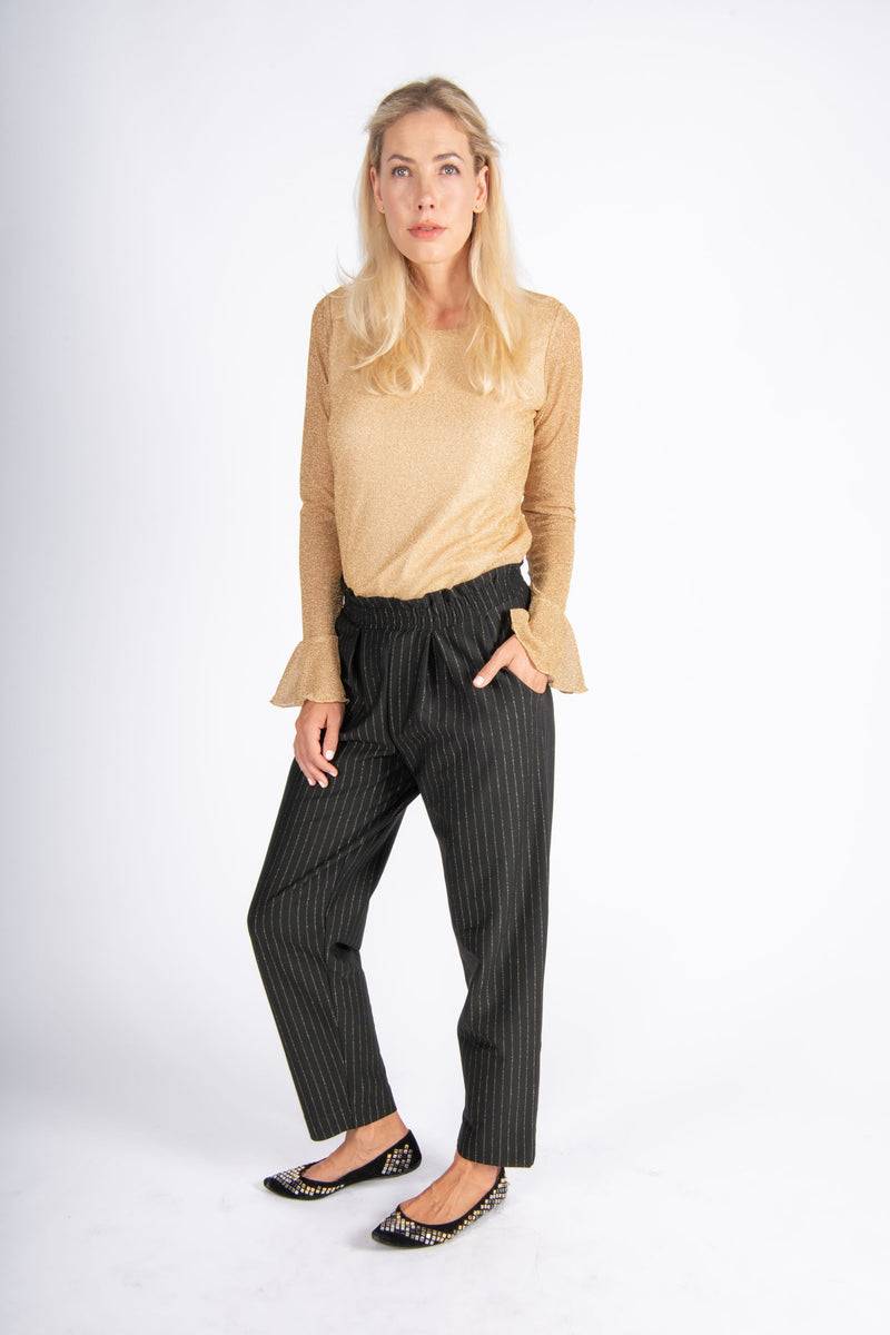 Olive E Miele PANTALONE GERTIE GESSATO LUREX Pezzi Unici