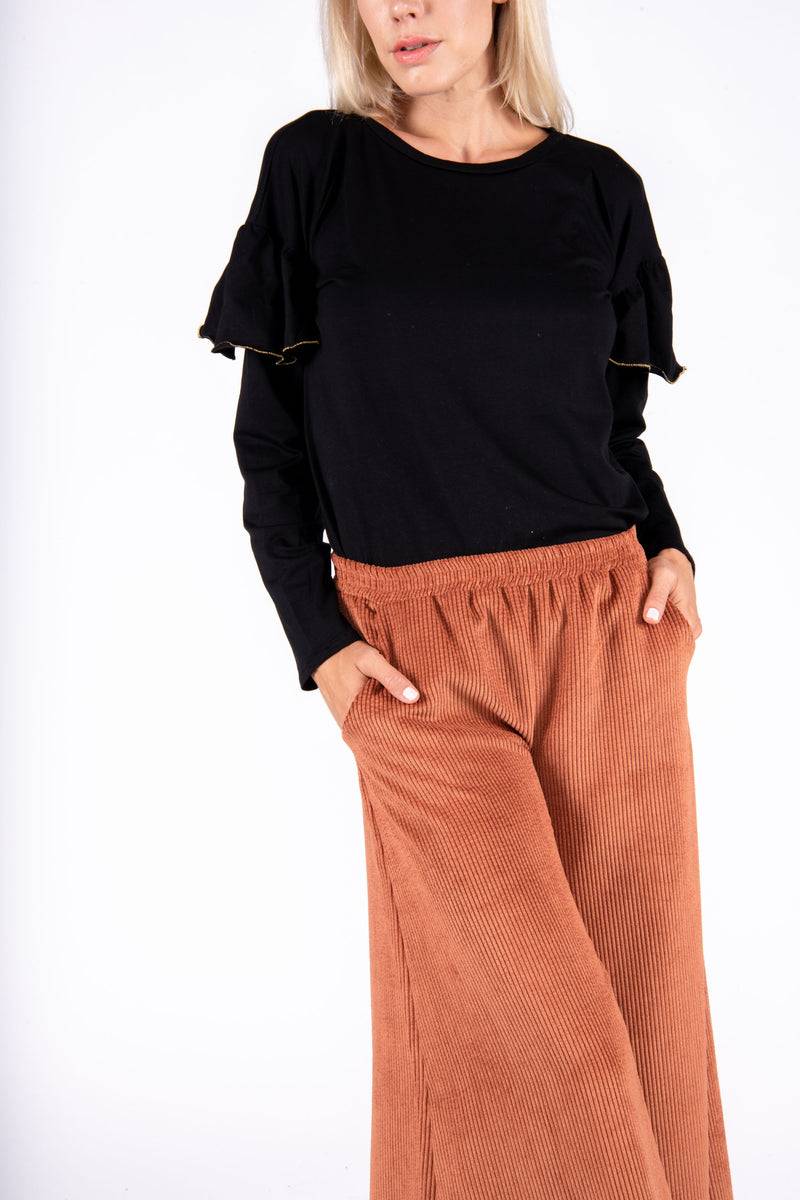 Olive E Miele PANTALONE MOLLIE VELLUTO MATTONE Convenienza
