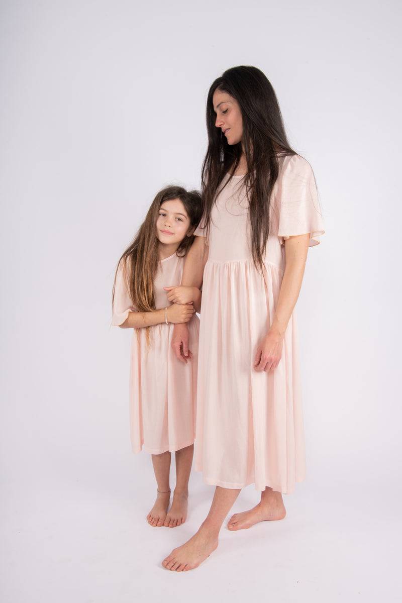 Olive E Miele MiniMe abito Dorothea cipria Saldi