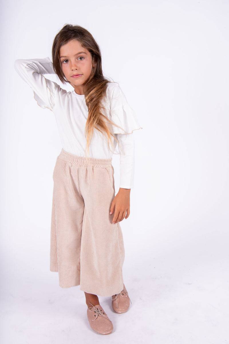 Olive E Miele PANTALONE MOLLIE VELLUTO CIPRIA Affare Del Giorno