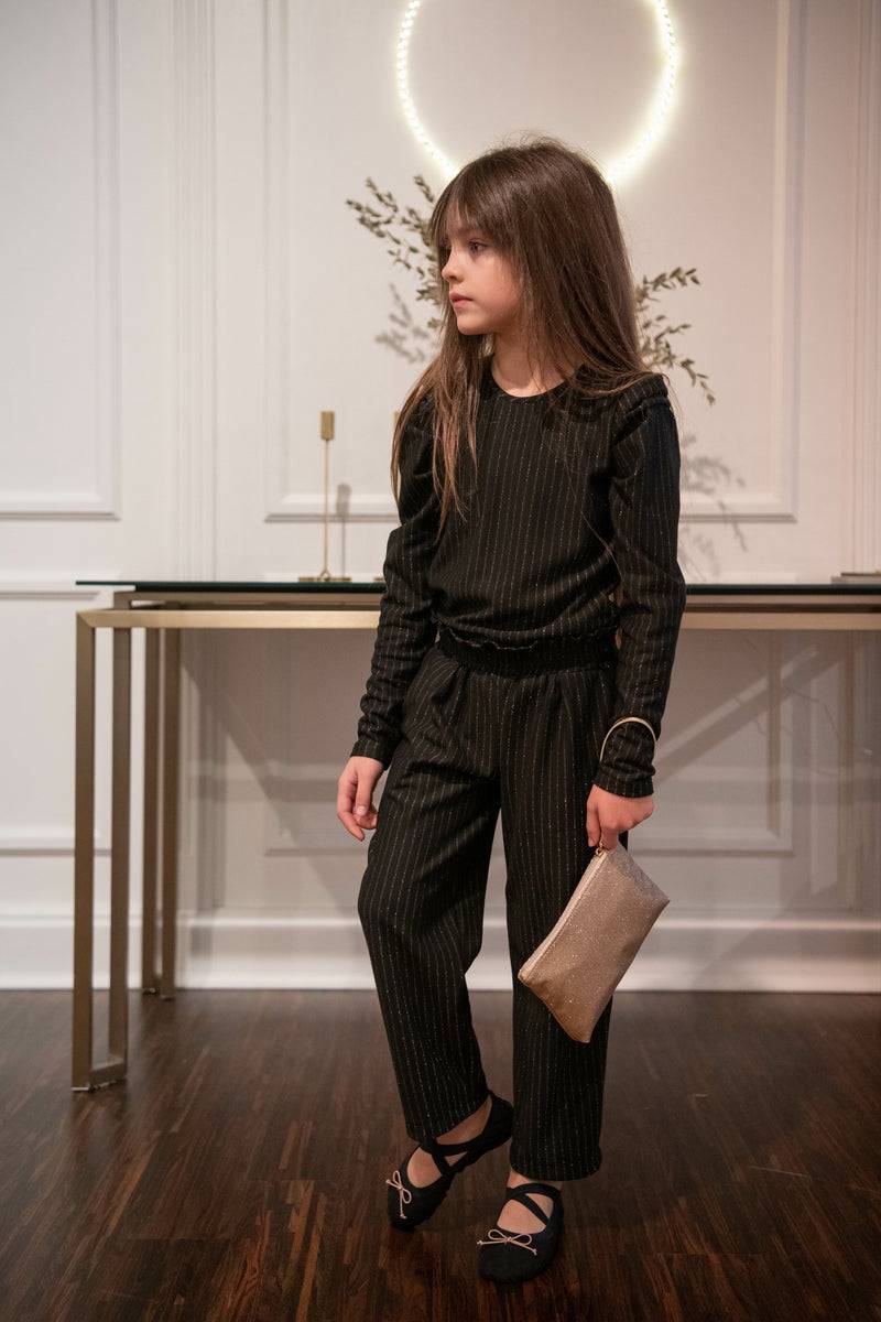Olive E Miele PANTALONE GERTIE GESSATO LUREX Sottocosto