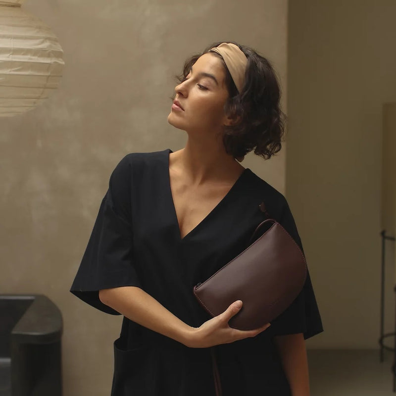 Olive E Miele HALF MOON BAG MOGANO Affare Del Giorno