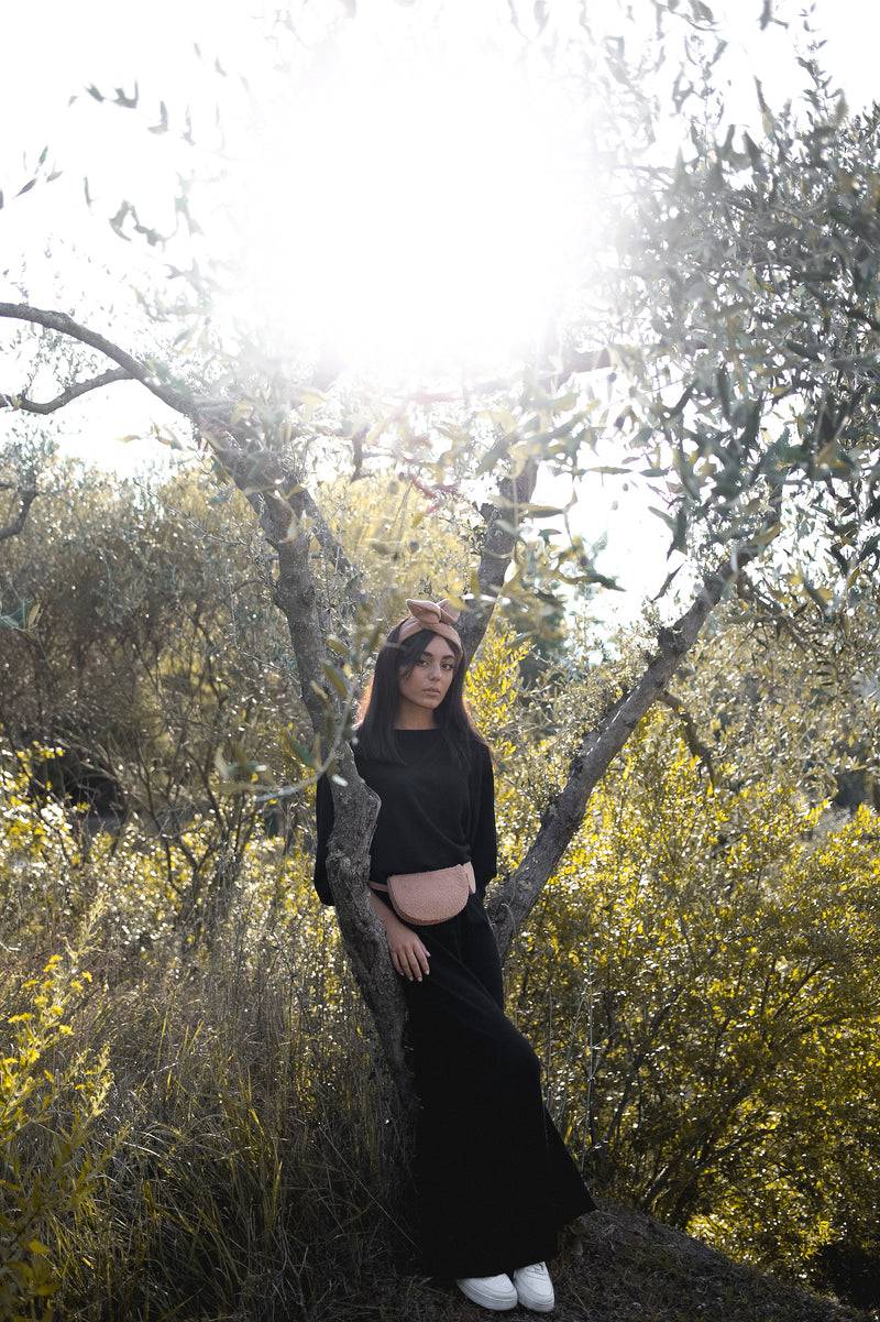 Olive E Miele PANTALONE MONI NERO WOOL Qualità