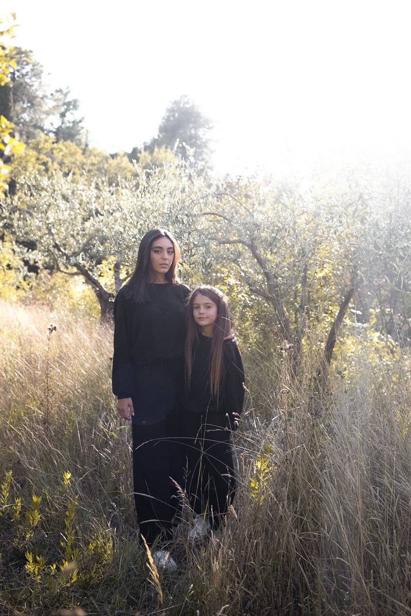 Olive E Miele PANTALONE MONI NERO WOOL Qualità