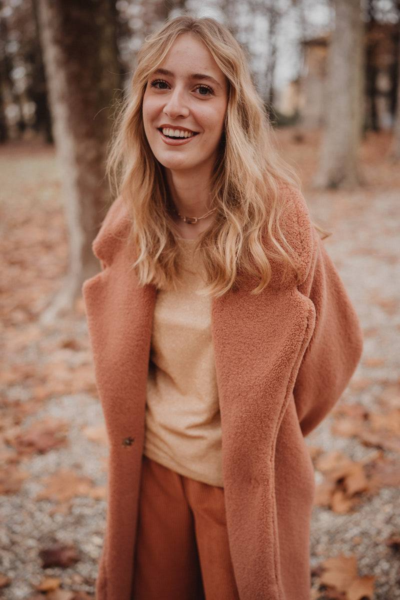 Olive E Miele CAPPOTTO PEGGY MATTONE Spedizione Gratuita