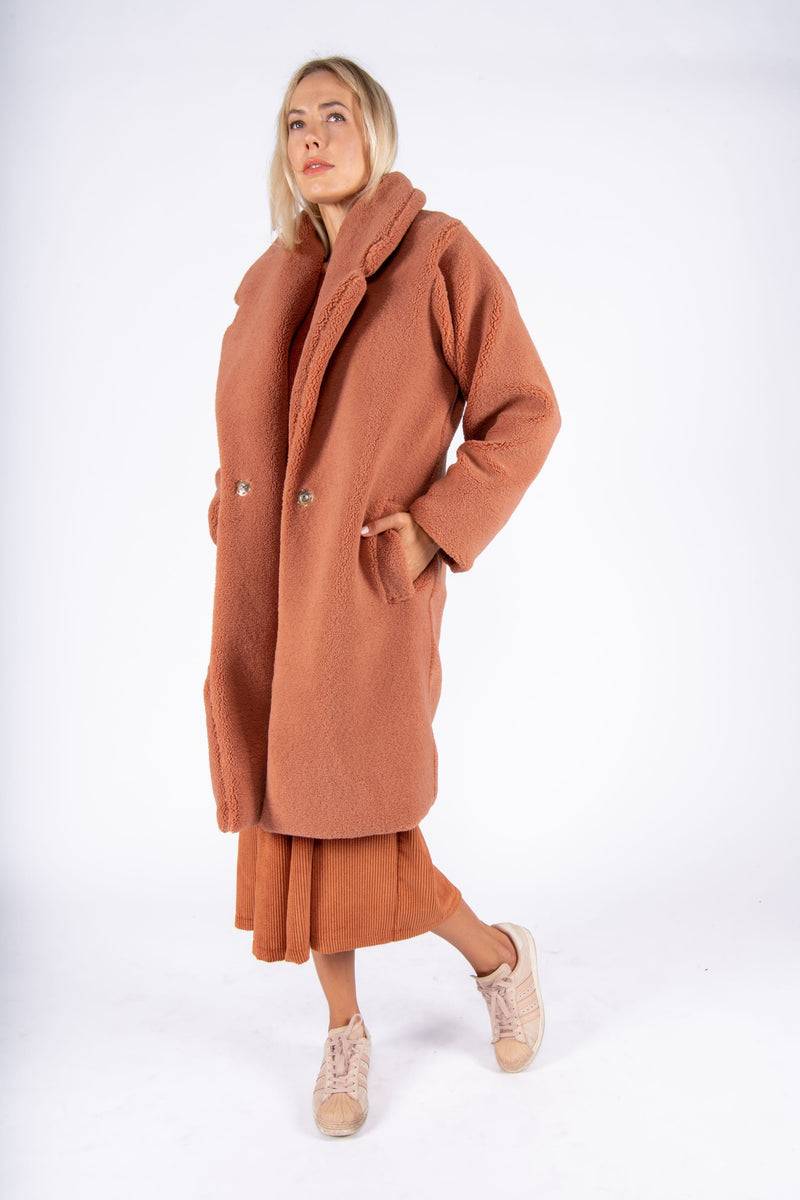 Olive E Miele CAPPOTTO PEGGY MATTONE Spedizione Gratuita