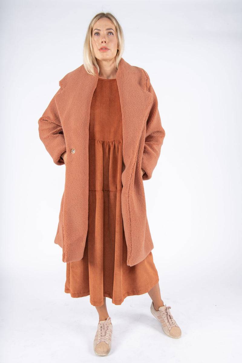 Olive E Miele CAPPOTTO PEGGY MATTONE Spedizione Gratuita