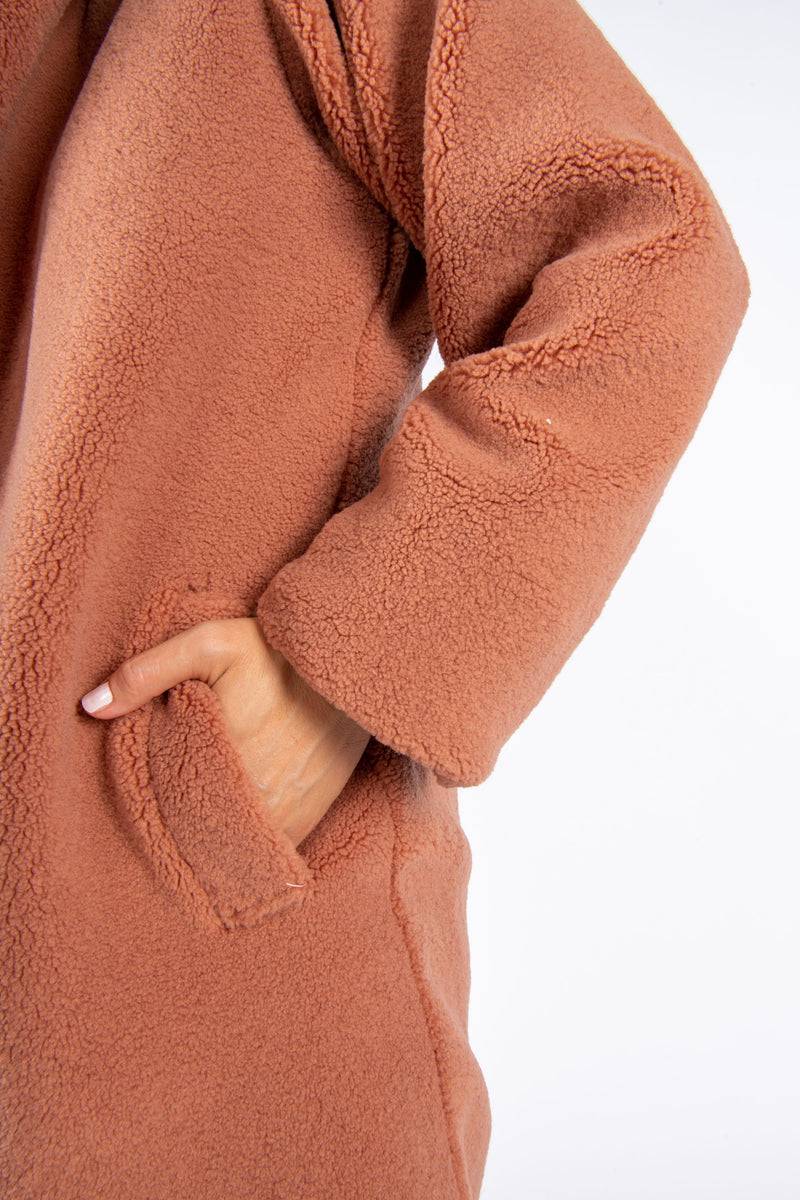 Olive E Miele CAPPOTTO PEGGY MATTONE Spedizione Gratuita
