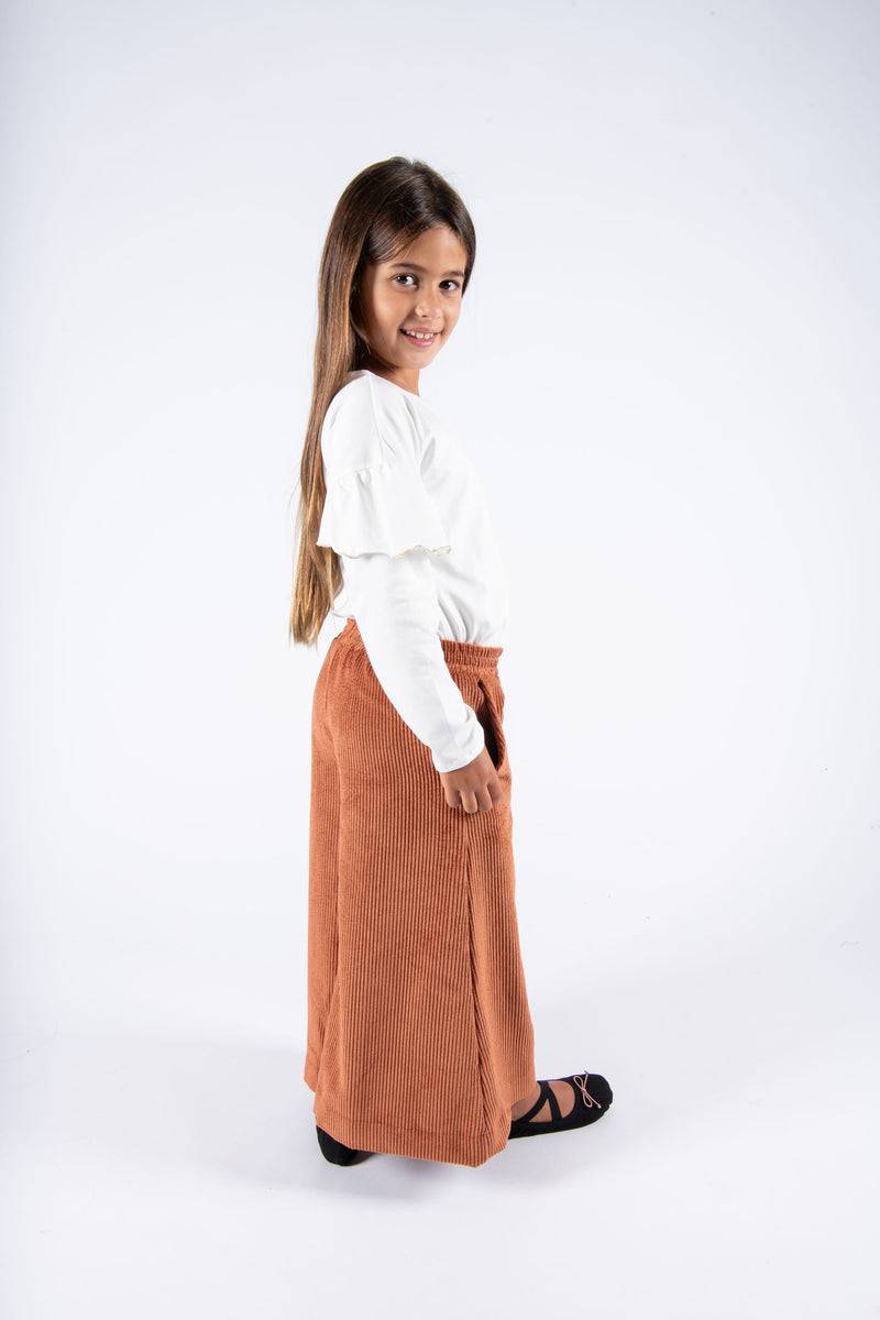 Olive E Miele PANTALONE MOLLIE VELLUTO MATTONE Spedizione Gratuita