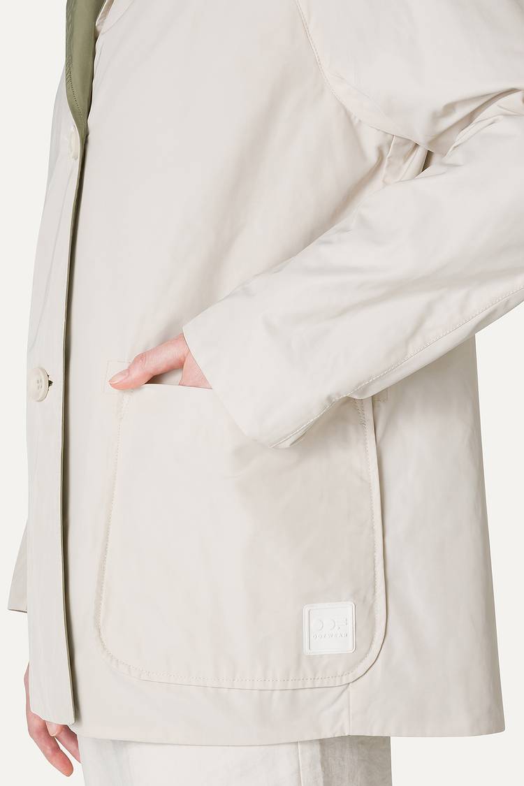 Oof Wear IMPERMEABILE REVERSIBILE CON CAPPUCCIO IN NYLON MEMORY 9411 - PANNA/VERDE MIMETICO Pezzi Unici