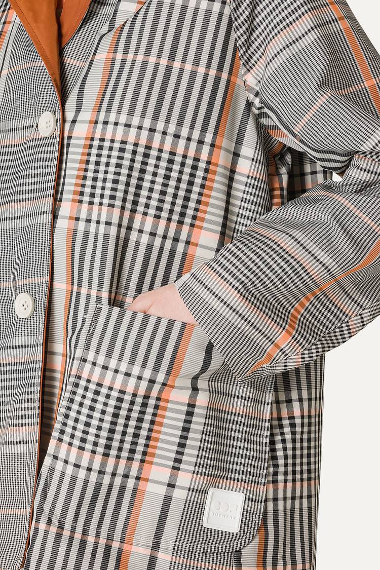 Oof Wear IMPERMEABILE REVERSIBILE CON CAPPUCCIO IN NYLON MEMORY CON DISEGNO CHECK 9411 - ARANCIONE/PAPRIKA Negozi Online