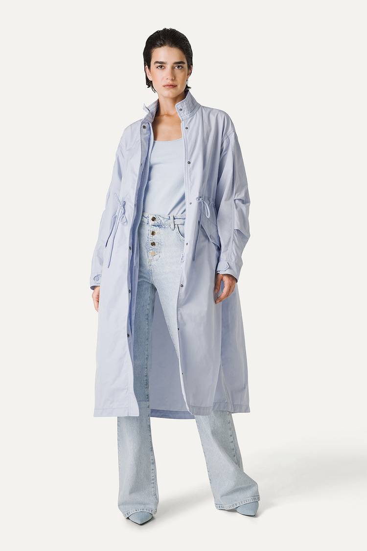 Oof Wear PARKA LUNGO OVER IN NYLON MEMORY 9211 - GHIACCIO Acquista Ora