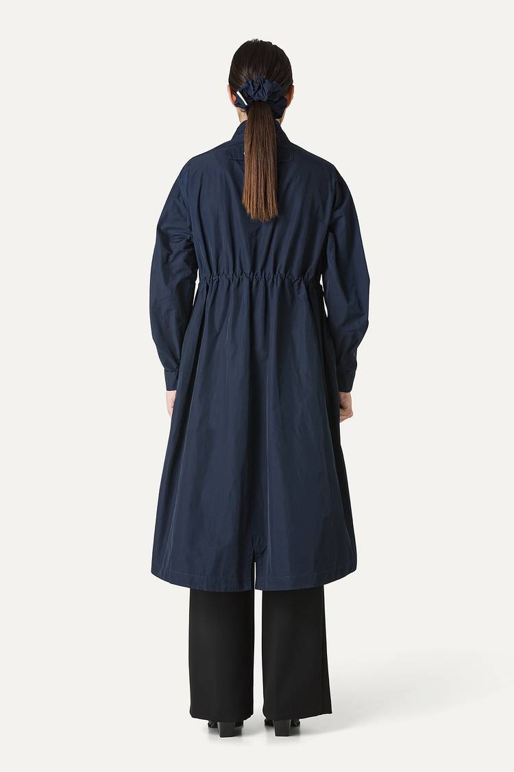 Oof Wear PARKA LUNGO OVER IN NYLON MEMORY 9211 - BLU NOTTE Consegna Veloce