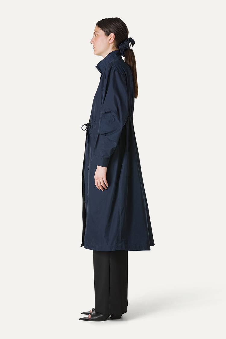 Oof Wear PARKA LUNGO OVER IN NYLON MEMORY 9211 - BLU NOTTE Consegna Veloce