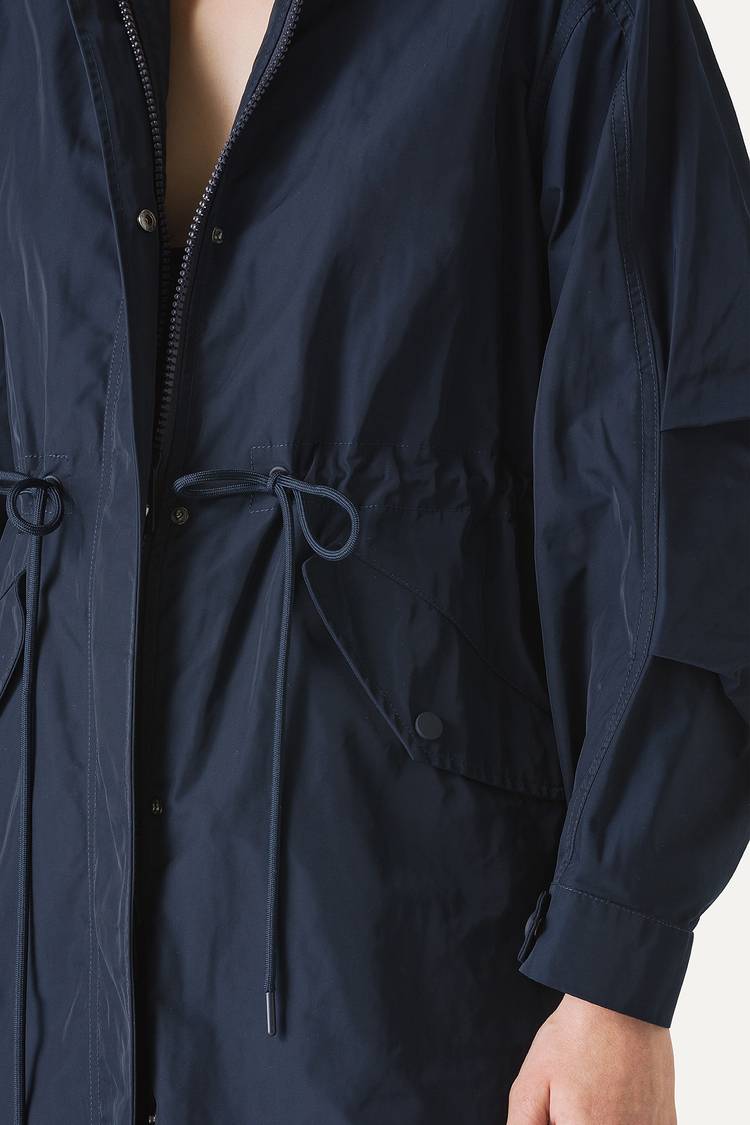 Oof Wear PARKA LUNGO OVER IN NYLON MEMORY 9211 - BLU NOTTE Consegna Veloce