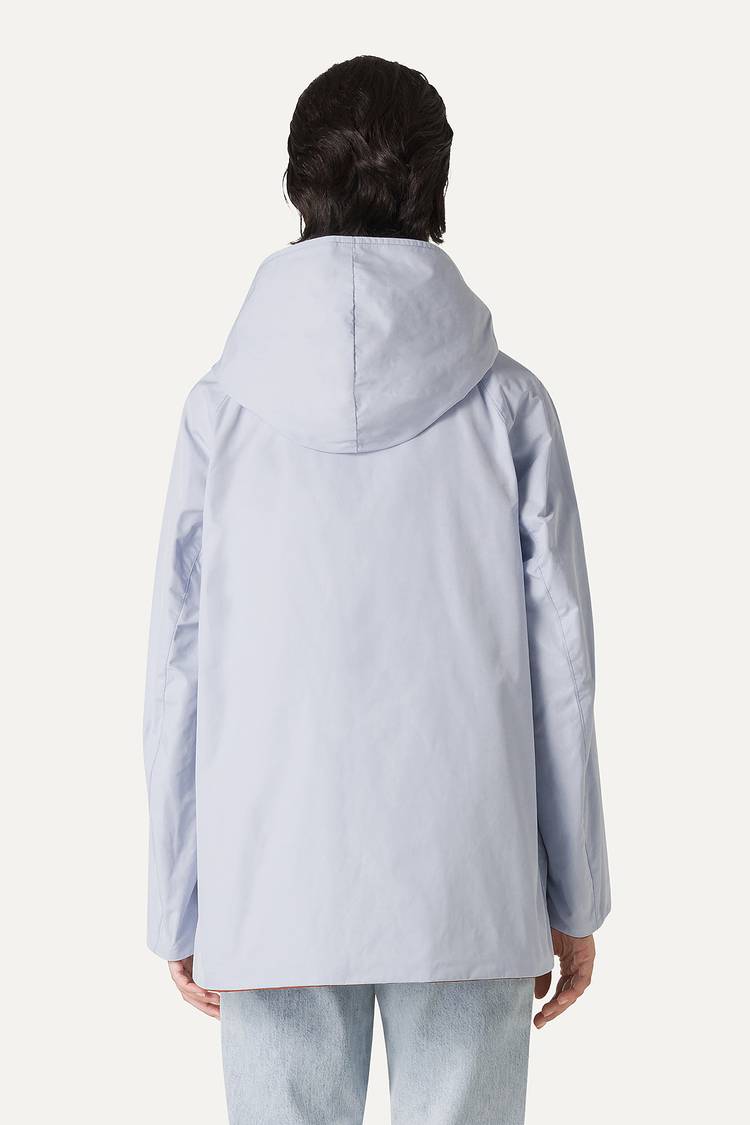 Oof Wear IMPERMEABILE REVERSIBILE CON CAPPUCCIO IN NYLON MEMORY 9411 - GHIACCIO/PAPRIKA Fino Al -60%