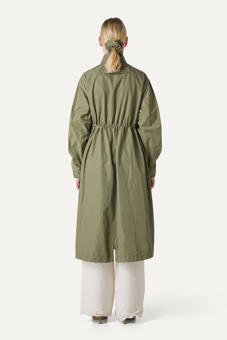 Oof Wear PARKA LUNGO OVER IN NYLON MEMORY 9211 - VERDE MIMETICO Affare Del Giorno