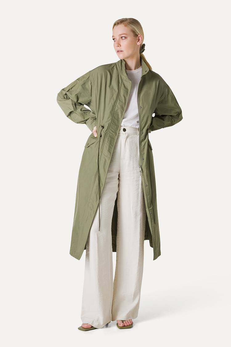 Oof Wear PARKA LUNGO OVER IN NYLON MEMORY 9211 - VERDE MIMETICO Affare Del Giorno
