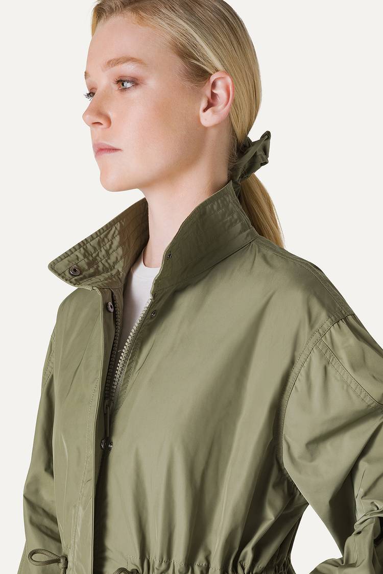 Oof Wear PARKA LUNGO OVER IN NYLON MEMORY 9211 - VERDE MIMETICO Affare Del Giorno