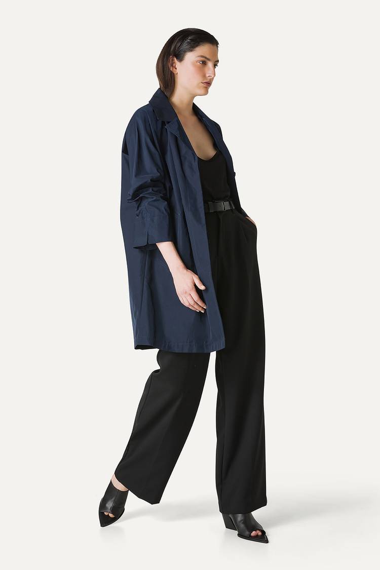 Oof Wear TRENCH IN NYLON MEMORY 9138 - BLU NOTTE Prezzo Ridotto