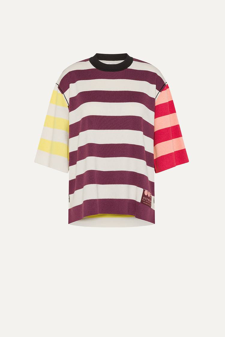 Oof Wear T-SHIRT A RIGHE COLORATE IN COTONE 4055 - PANNA/BORDEAUX Convenienza