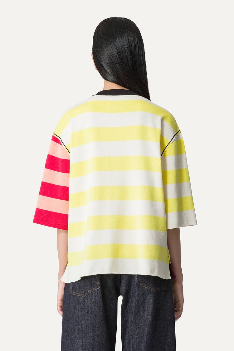 Oof Wear T-SHIRT A RIGHE COLORATE IN COTONE 4055 - PANNA/BORDEAUX Convenienza