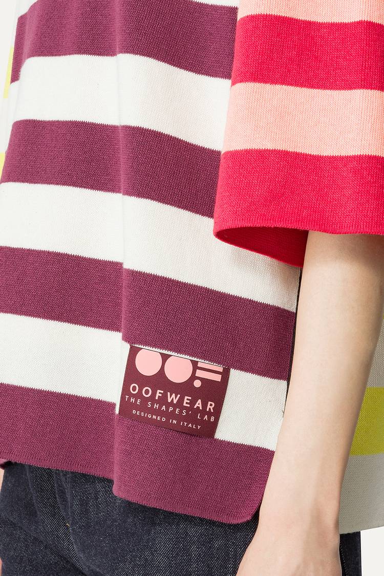 Oof Wear T-SHIRT A RIGHE COLORATE IN COTONE 4055 - PANNA/BORDEAUX Convenienza