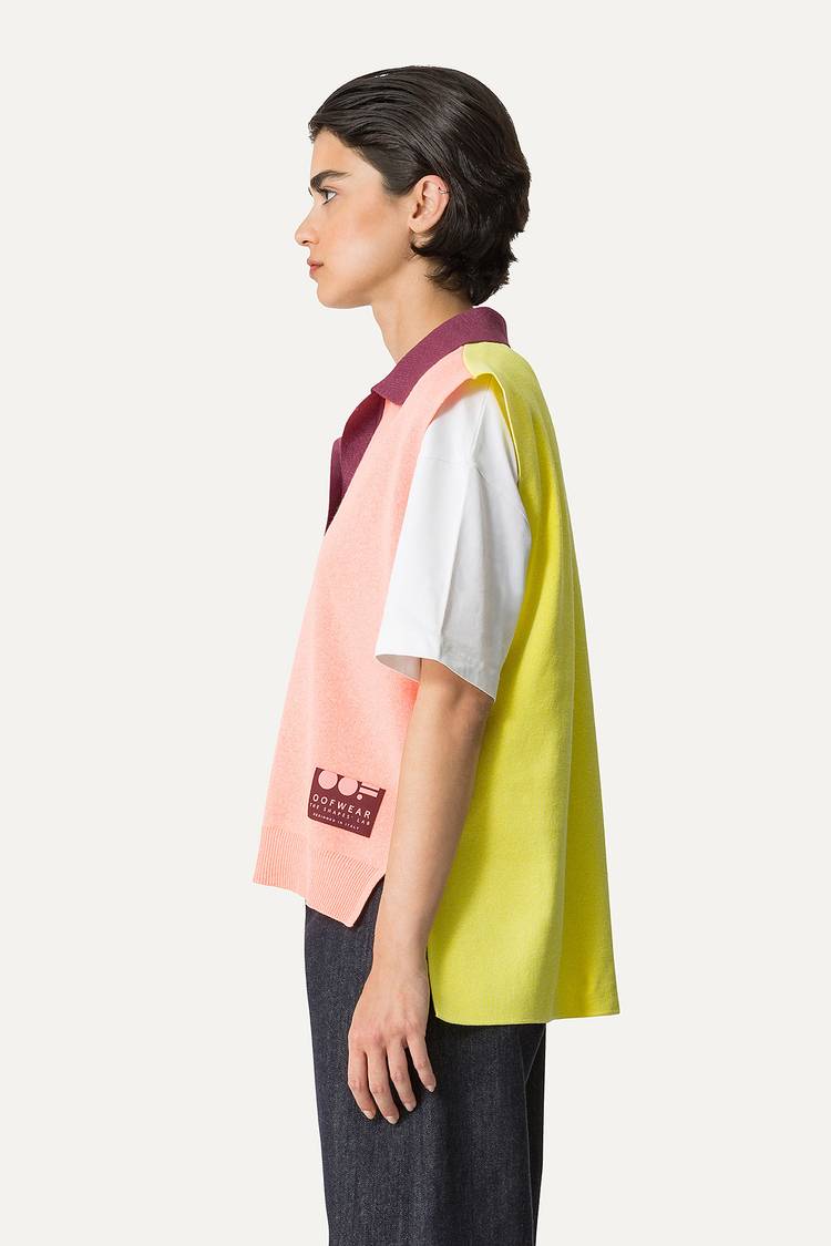 Oof Wear GILET COLORATO IN COTONE 4057 - PESCA/LIME Sconto