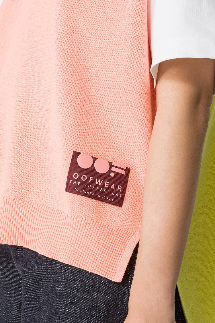 Oof Wear GILET COLORATO IN COTONE 4057 - PESCA/LIME Sconto