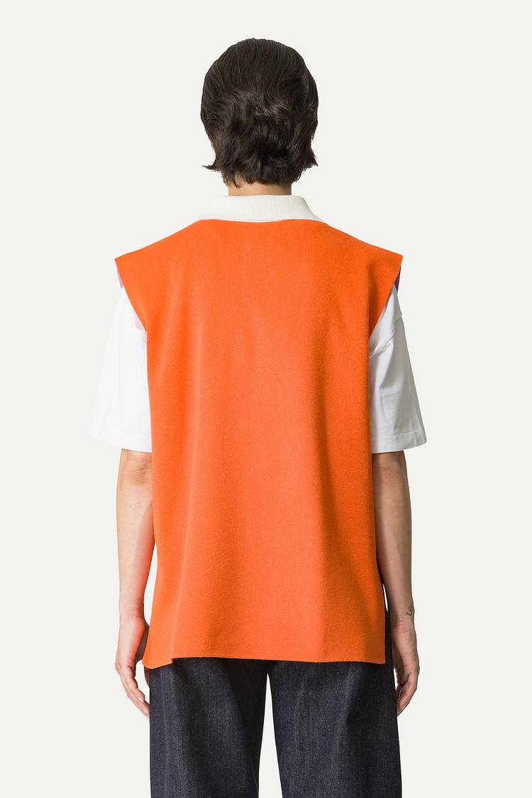 Oof Wear GILET COLORATO IN COTONE 4057 - LILLA/ARANCIO Offerta
