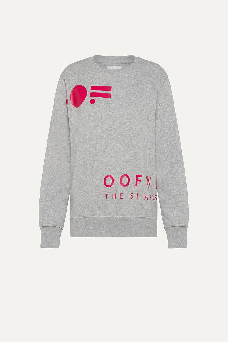 Oof Wear FELPA IN COTONE CON LOGO 4065 - GRIGIO MELANGE Sconti questo mese