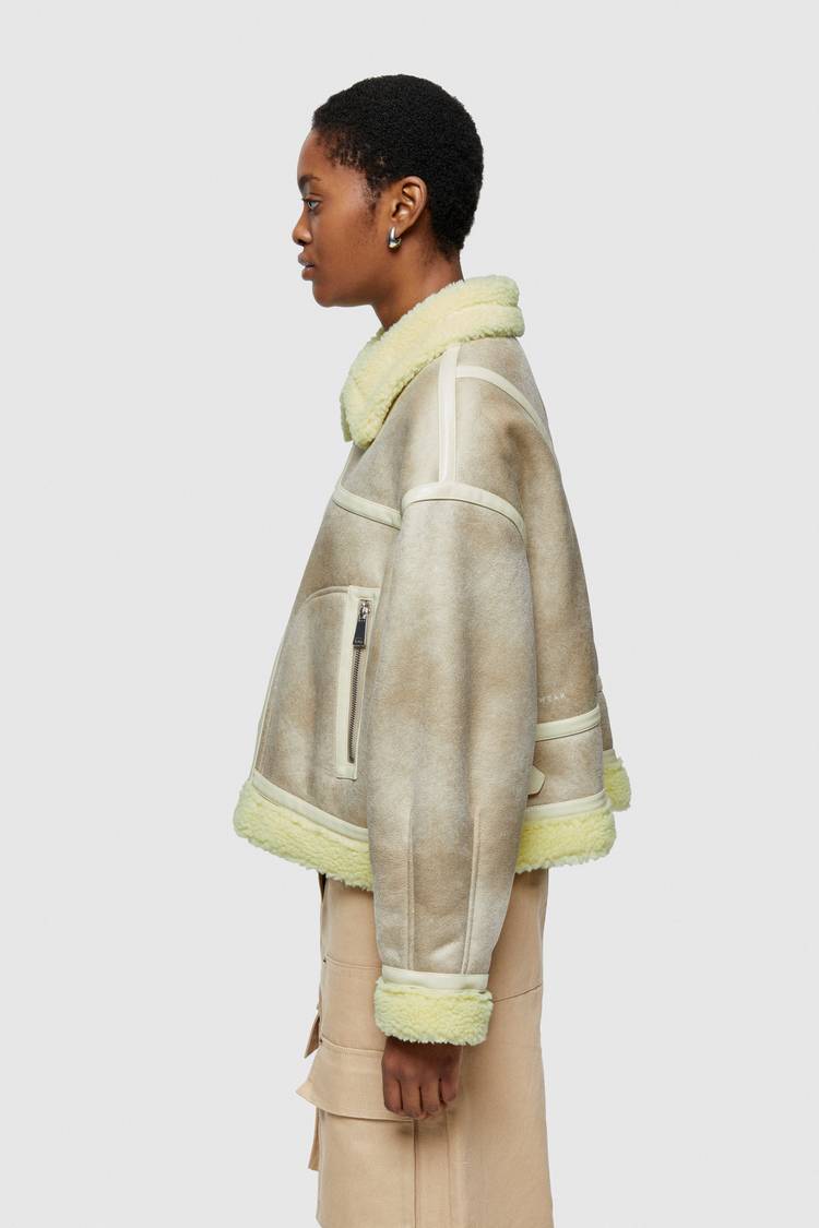 Oof Wear GIACCA CORTA REVERSIBILE 9262 IN ECO-MONTONE - GREGGIO/BANANA Negozio