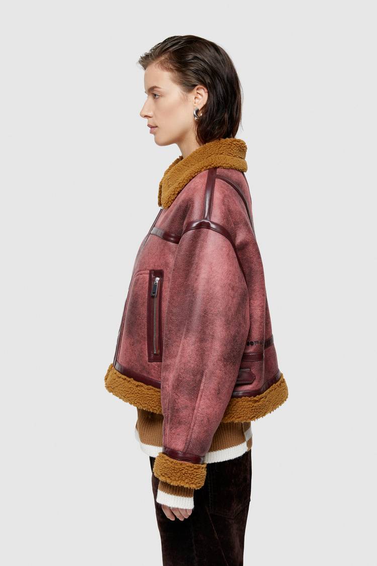Oof Wear GIACCA CORTA REVERSIBILE 9262 IN ECO-MONTONE - ROSA/COCCIO In Saldo