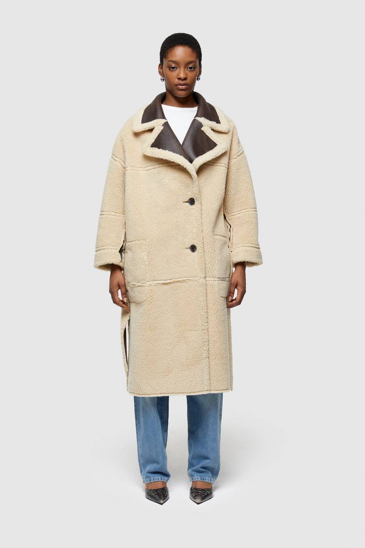 Oof Wear CAPPOTTO LUNGO REVERSIBILE 9263 IN ECO-MONTONE - MARRONE/CREMA 2025