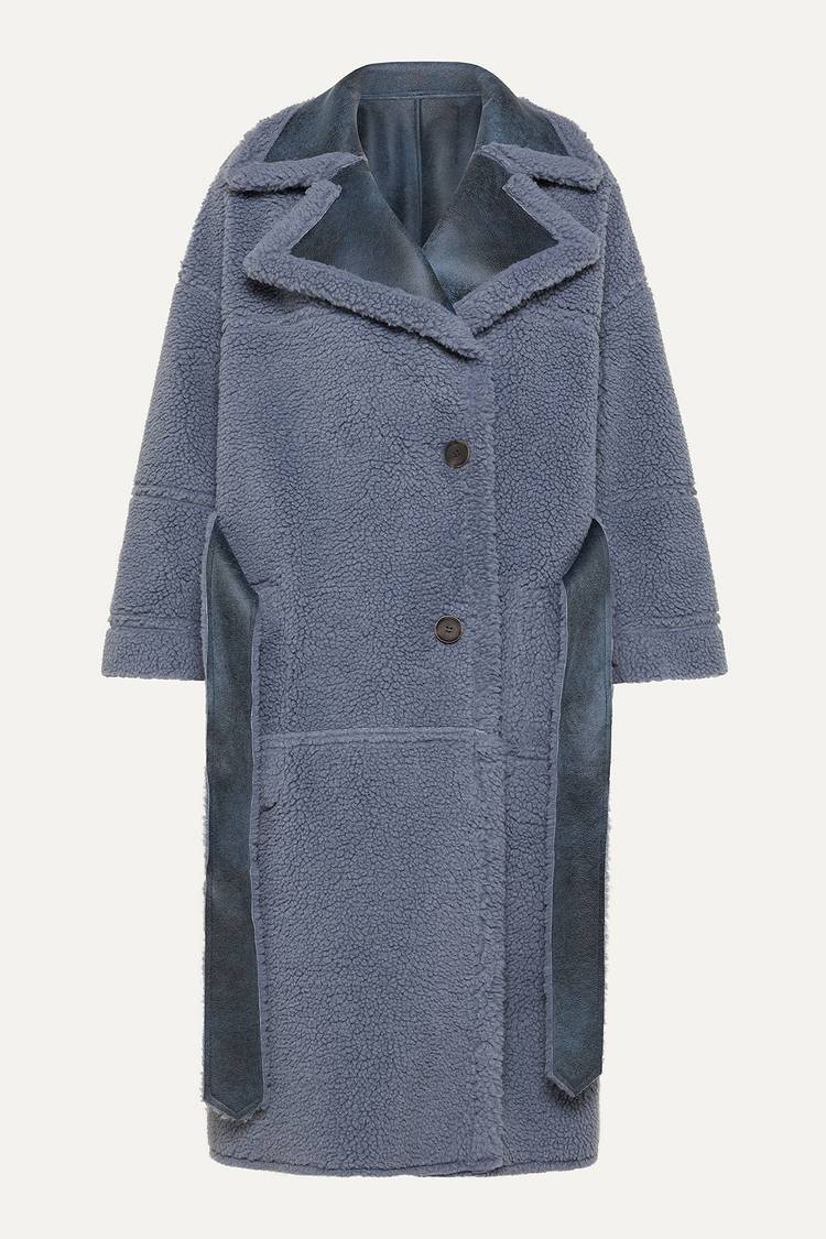 Oof Wear CAPPOTTO LUNGO REVERSIBILE 9263 IN ECO-MONTONE - CERULEO/CARTA DA ZUCCHERO Italia